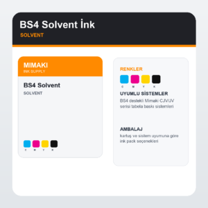 Malzeme Iste Bs4 Solvent Ink ink visual