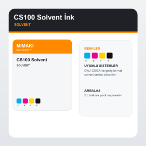 Malzeme Iste Cs100 Solvent Ink ink visual