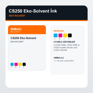 Malzeme Iste Cs250 Eko Solvent Ink ink visual