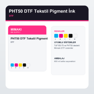 Malzeme Iste Pht50 Dtf Tekstil Pigment Ink ink visual