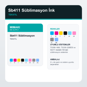 Malzeme Iste Sb411 Sublimasyon Ink ink visual