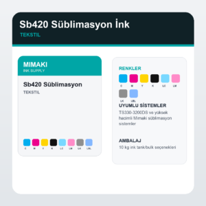 Malzeme Iste Sb420 Sublimasyon Ink ink visual