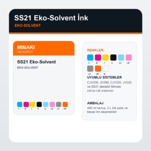 Malzeme Iste Ss21 Eko Solvent Ink ink visual